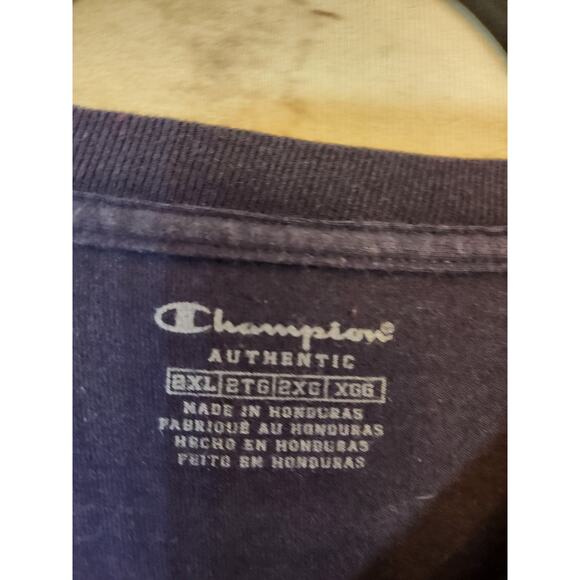 Champion Mens Navy Blue Crew Neck Long Sleeve Pullover T Shirt‎ Size 2XL - Picture 3 of 5